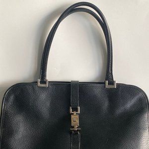 Authentic Vintage Gucci Black Leather Tote